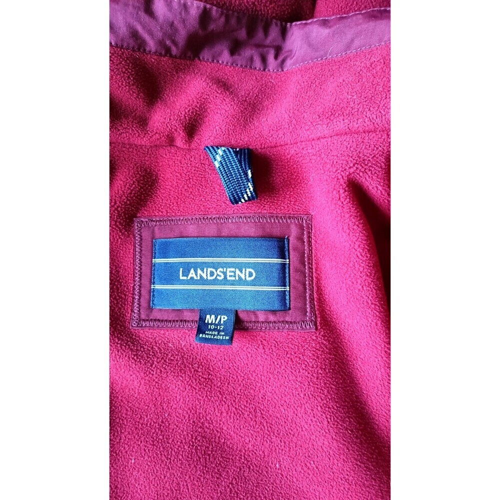 Lands End Squall Hooded Parka Anorak Medium 10/12 Burgundy Red Ski Jacket - Picture 4 of 13